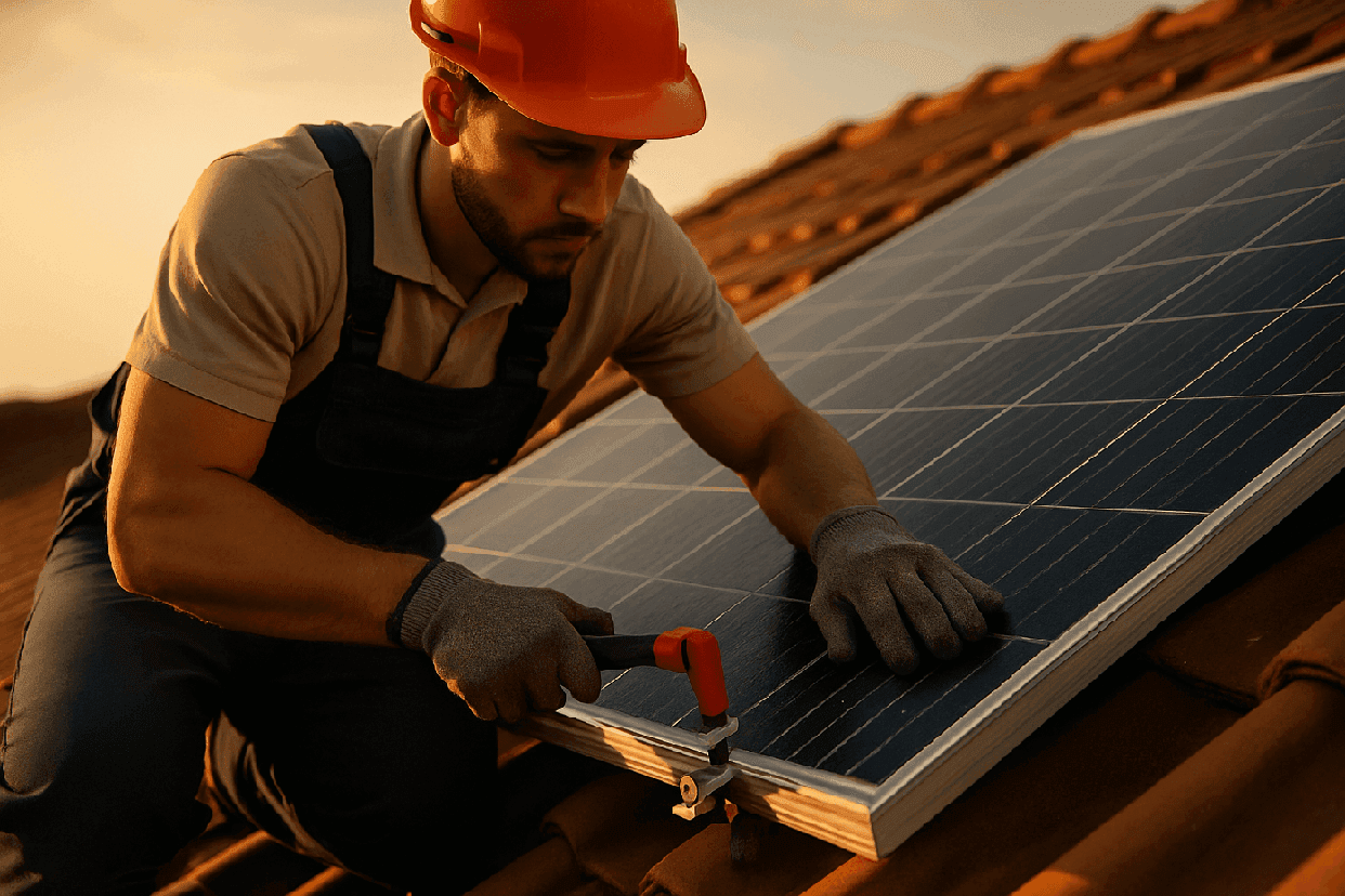 Instalação de painéis fotovoltaicos